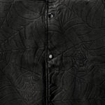 Sp5der Black Debossed Web Leather Jacket'